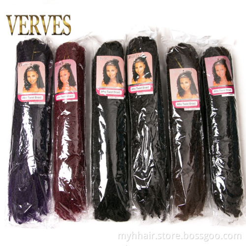 Afro Kinky Braiding Hair 18 inch Synthetic Crochet Marly Braids Hair extensions 30 strands/pack Natural black ombre